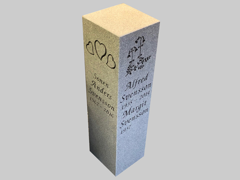 Ljusgrå granit, 60x16x16 cm