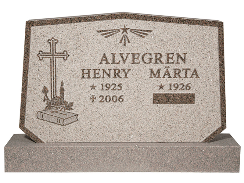 Röd Bohusgranit, 60x90 cm