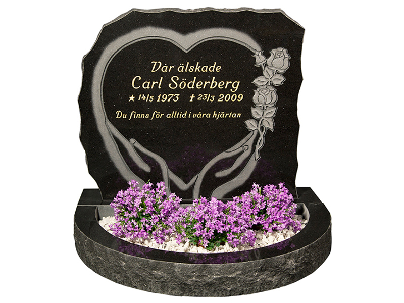 Svart granit, 75x85 cm