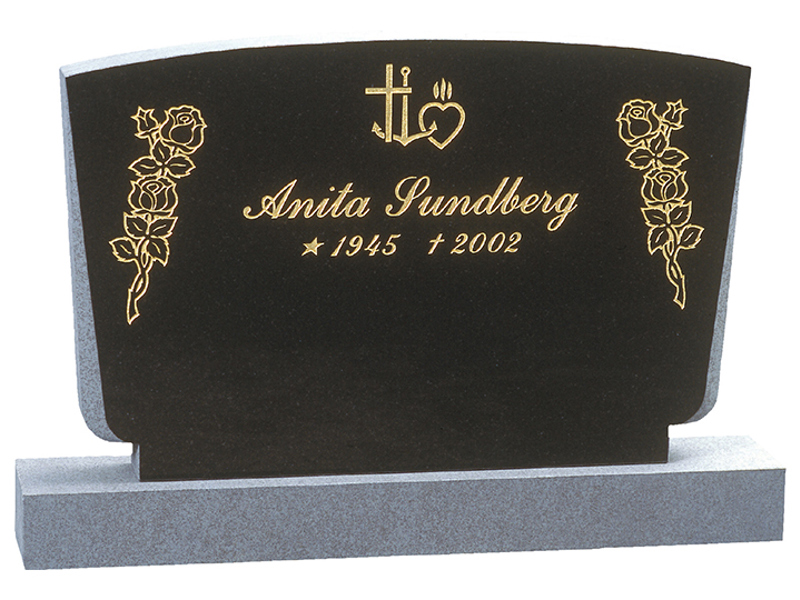 Svart granit, 65x95 cm